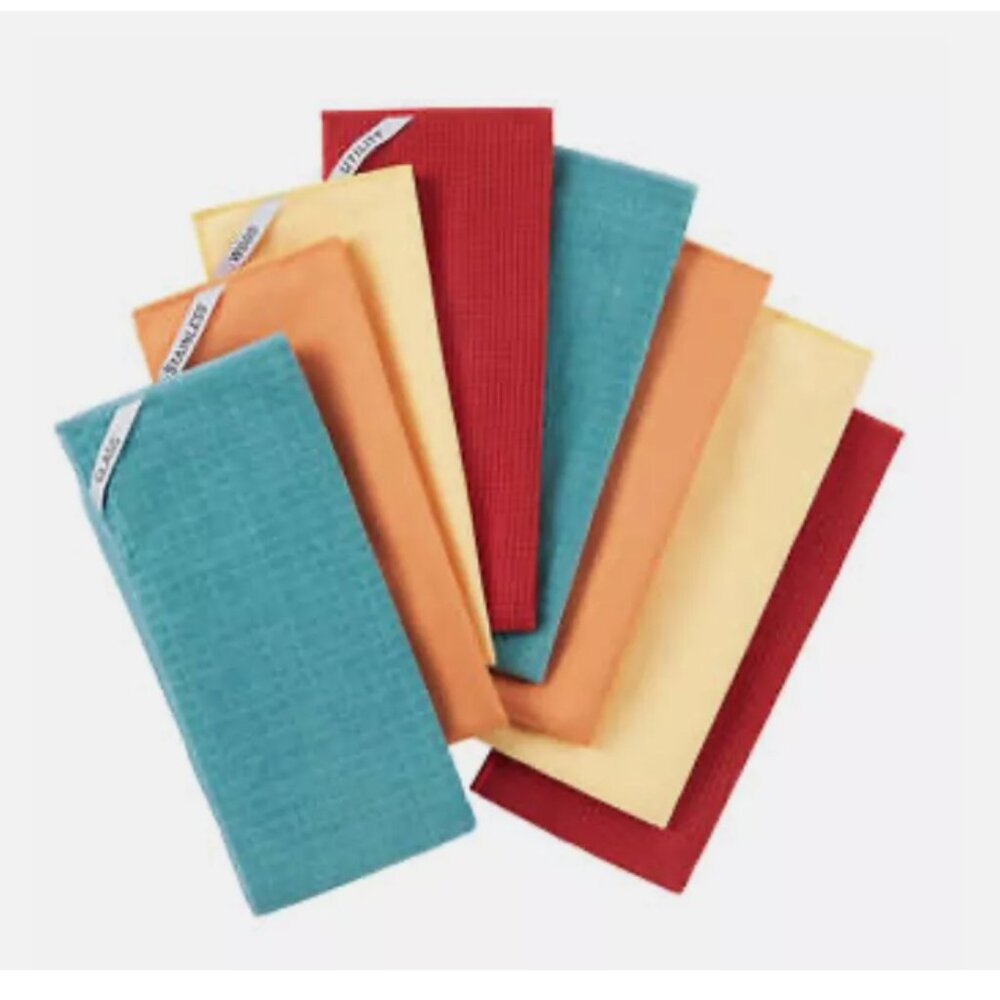 Microfiber Cleaning Cloths 8-Piece Set, Multi-Colors, 18" x 28" - Picture 4 of 4